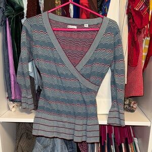 Ben Sherman Multicolor Zigzag Knit Top